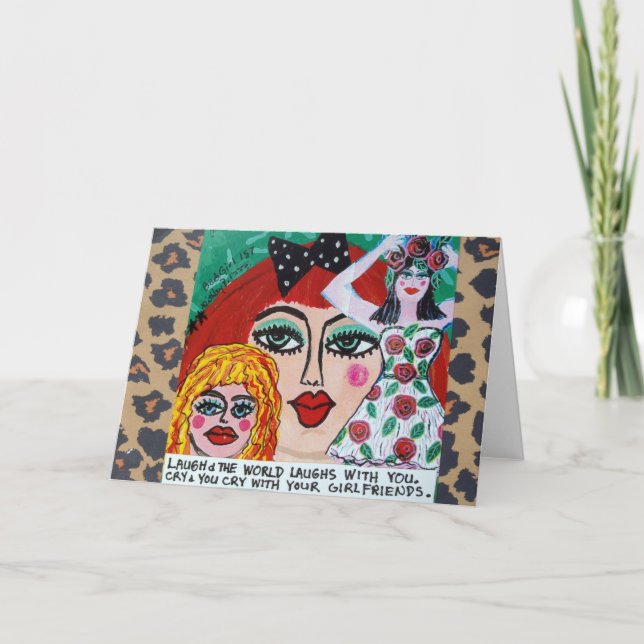 NOTECARD-LAUGH AND THE WORLD LAUGHS WITH YOU. CARD (Front)