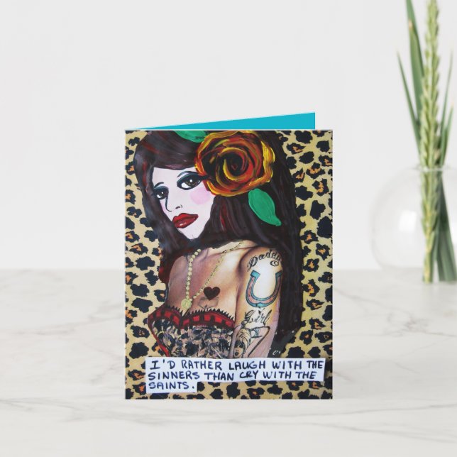 NOTECARD-LAUGH WITH THE SINNERS. CARD (Front)