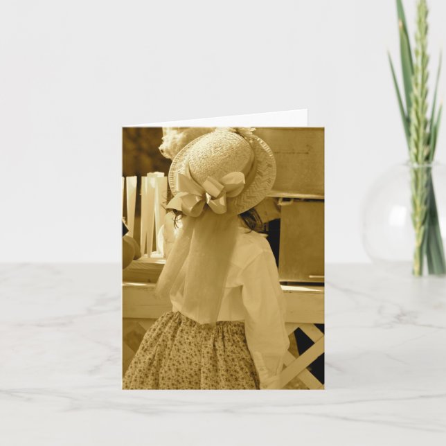 Notecard Little Girl Sepia (Front)