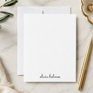 Notecard Personalized Minimalist Name Stationery