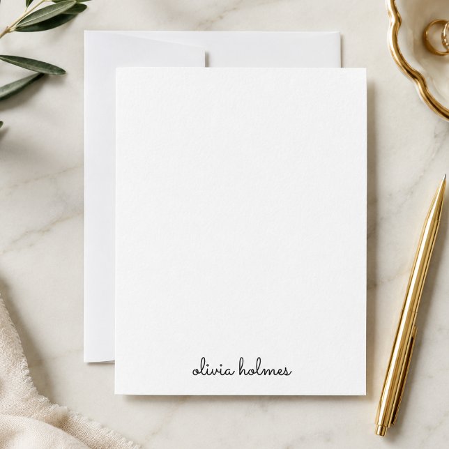 Notecard | Personalized Minimalist Name Stationery (Stylish handwritten name note cards by Guava - relaxed, modern, and easily customizable)