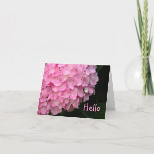notecard, "Pink Hydrangea/Hello" Card