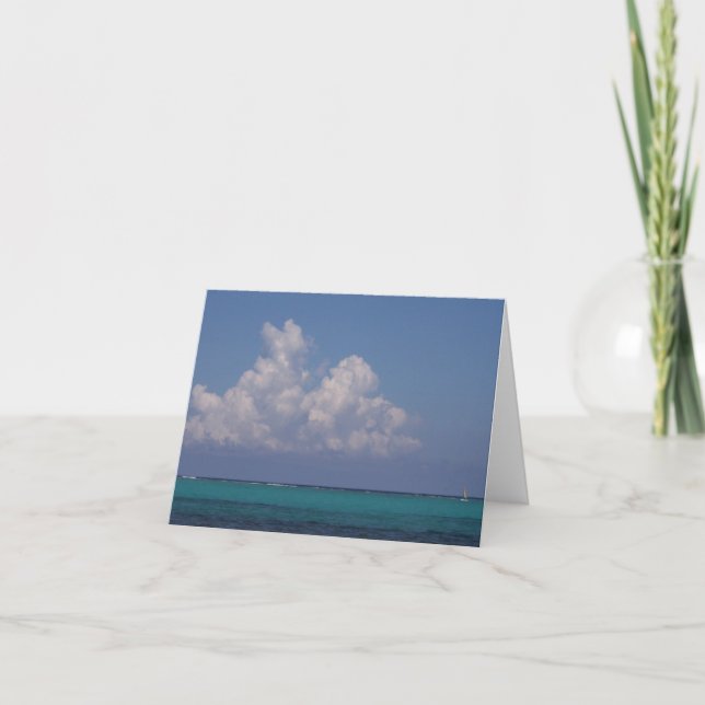 Notecard showing the Belize reef and horizon. (Front)