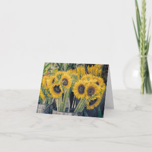 Notecard: Sunflowers for sale Thank You Card