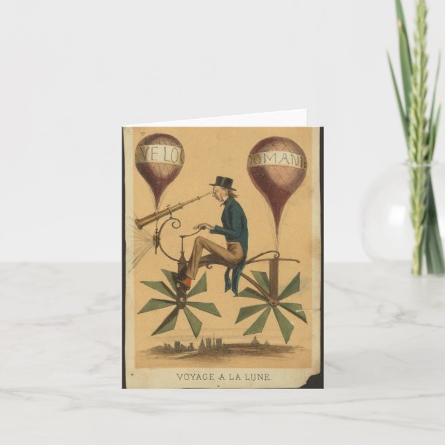 Notecard-Vintage Art-Hot Air Balloons 20 Card (Front)