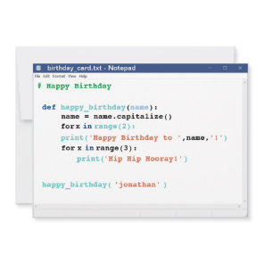 Notepad Computer Programmer Coder Format Birthday Card