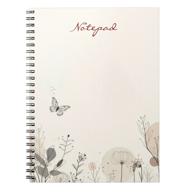 Notepad decorated with wild plant illustrations notebook (Front)