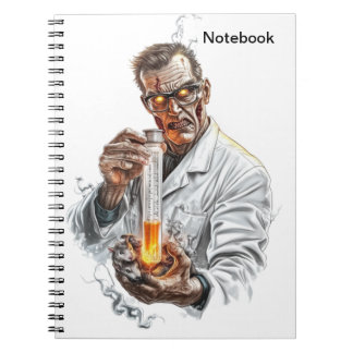 Notepad. Halloween. The mad scientist. Notebook