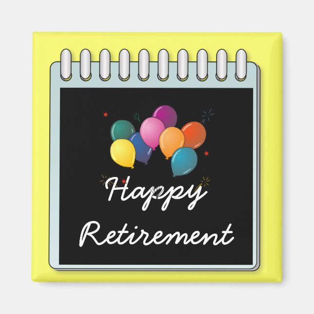Notepad: "Happy Retirement" note Magnet (Front)