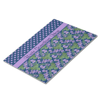 Notepad/Jotter: Violets, Polka Dots to Personalize Notepad