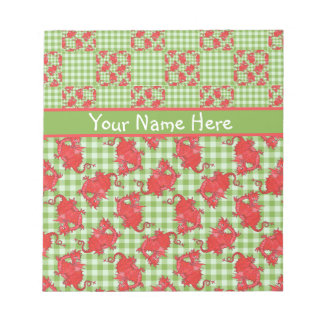 Notepad or Jotter to Personalize: Cute Red Dragons