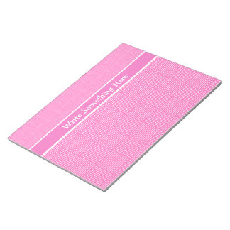Notepad or Jotter to Personalize: Pink White