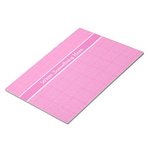 Notepad or Jotter to Personalize Pink White