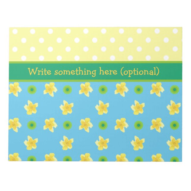 Notepad or Jotter to Personalize Primroses, Polkas (Front)
