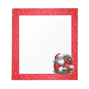 Notepad-Santa Glitter Christmas Notepad