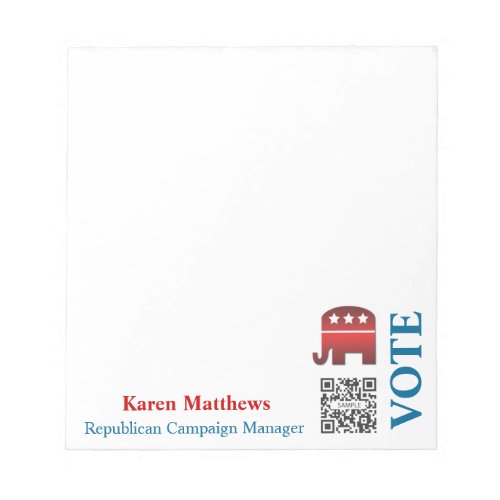 Notepad Template Elephant Republican