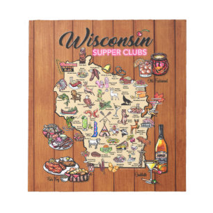 Notepad -Wisconsin Supper Club Map