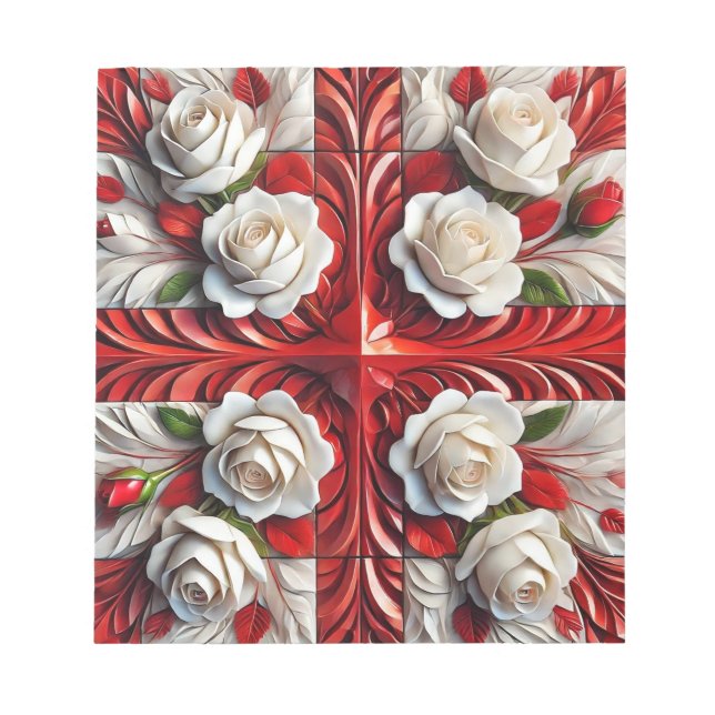 Notepad with English Roses Modern Design (Front)