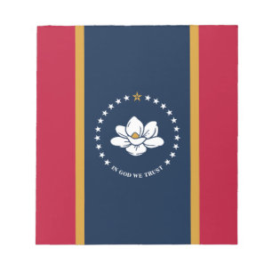 Notepad with Flag of Mississippi State, USA