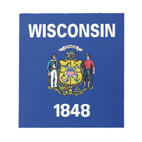 Notepad with Flag of Wisconsin State