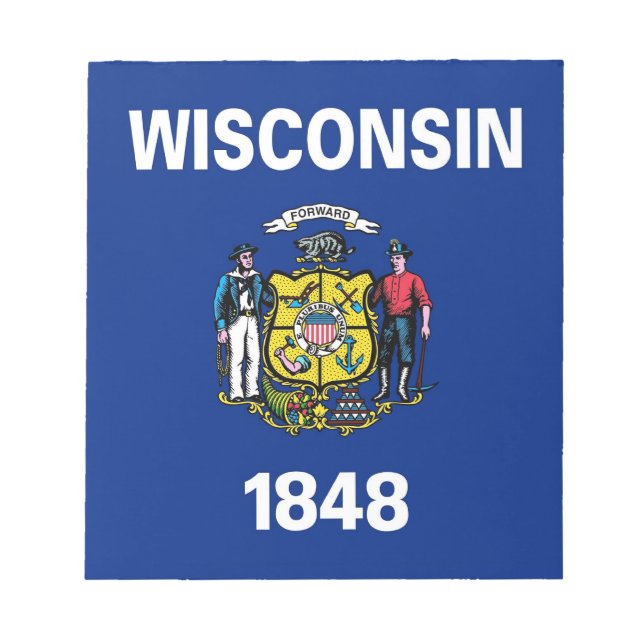 Notepad with Flag of Wisconsin State (Front)