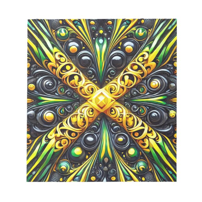 Notepad with Jamaican Colors Modern Design (Front)