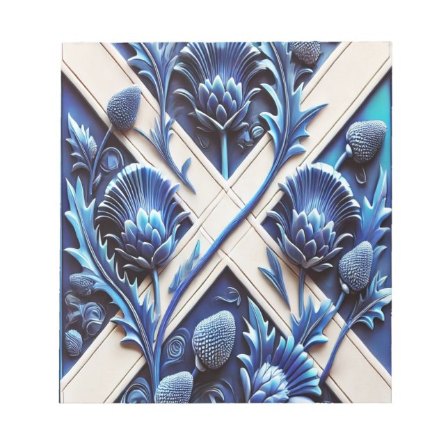 Notepad with Scottish Thistles Modern Design (Front)