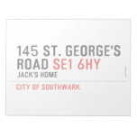 145 St. George's Road  Notepads