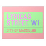 lyricas Street  Notepads