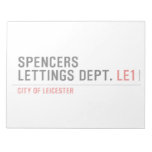 Spencers Lettings Dept.  Notepads