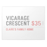 Vicarage Crescent  Notepads