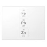 Fe
 Pb
 Zn  Notepads
