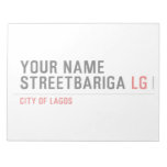 Your Name StreetBariga  Notepads
