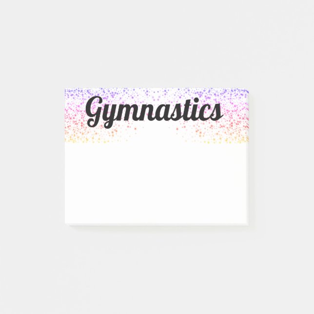 Notes 4x3 Colorful Gymnastics Stationery (Front)