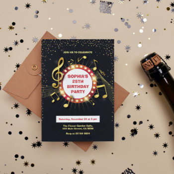 Notes And Clef Birthday Invitation by gogaonzazzle at Zazzle