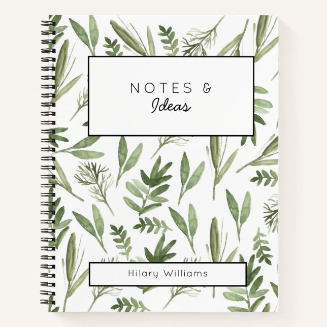 Notes and ideas greenery floral journal (Front)