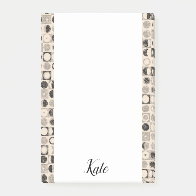 Notes Beige Brown Circles (Front)