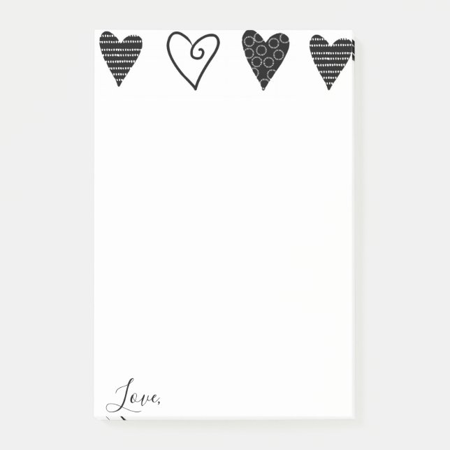 Notes Black Hearts Love (Front)