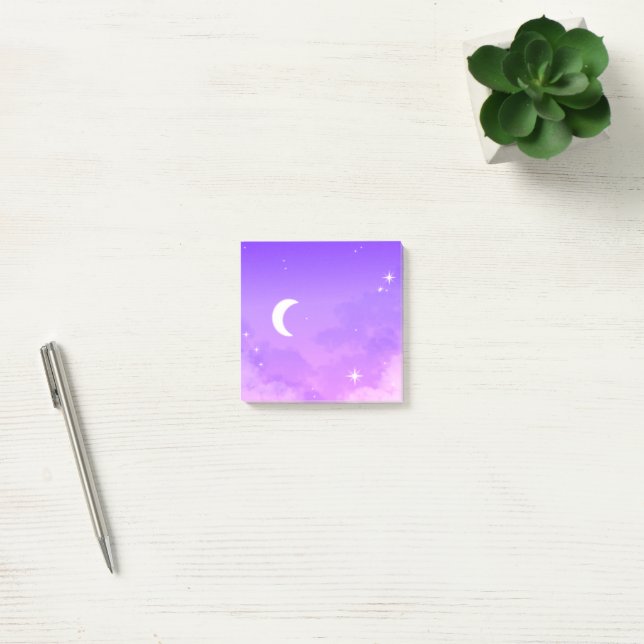 Notes Celestial Purple Moon Scenery  (Office)