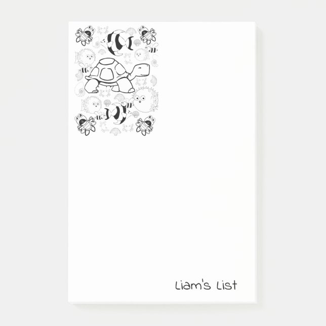 Notes Coloring Turtles Fish (Front)