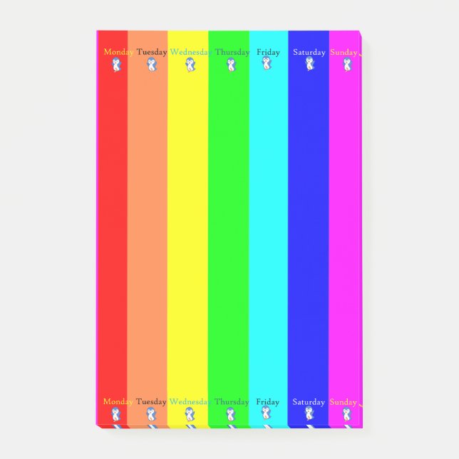 Notes Days of Week Stripe Penguin (Front)