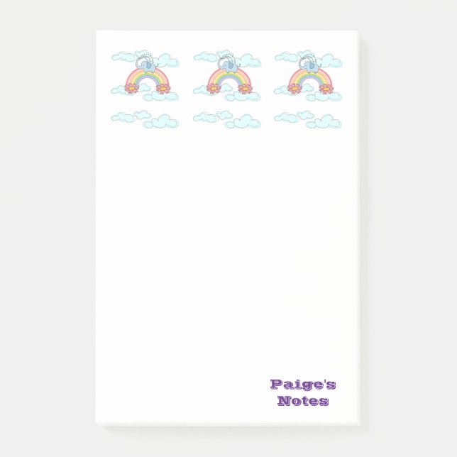 Notes Elephant, Clouds Floral (Front)