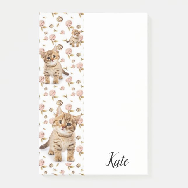 Notes Floral Kitten (Front)