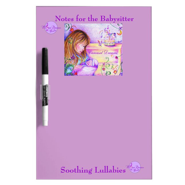 Notes for the Babysitter Dry Erase Board w/Pen (Front)