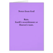 Notes from GodRain.Earth's nourishment orHeaven... (Front)