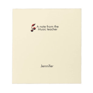 Notes from music teacher add name text music note