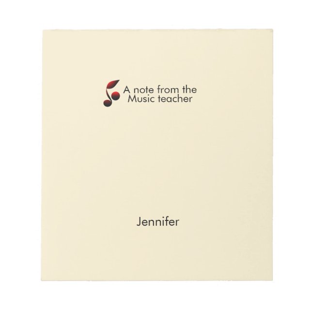 Notes from music teacher add name text music note (Front)