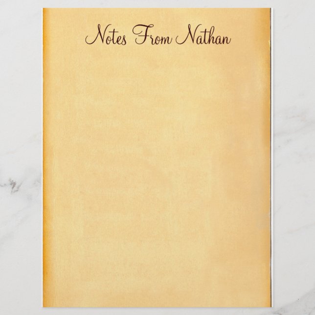Notes From... Old Paper Letterhead Stationery (Front)