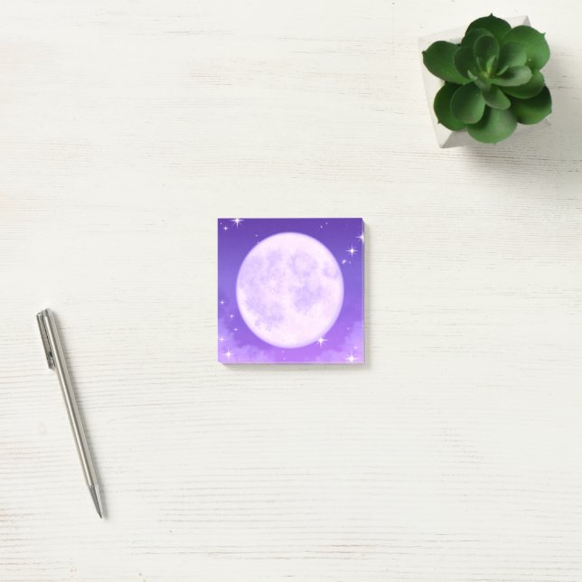 Notes Full Moon Purple Stationery  (Office)