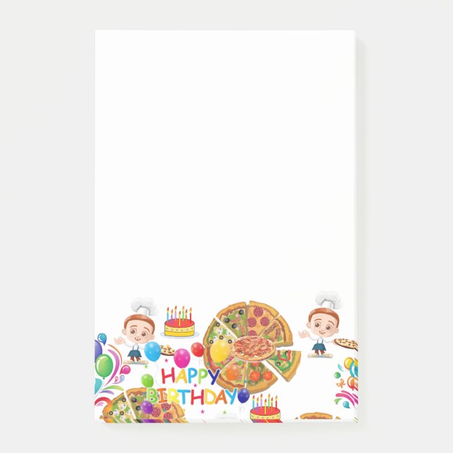 Notes Happy Birthday Pizza (Front)